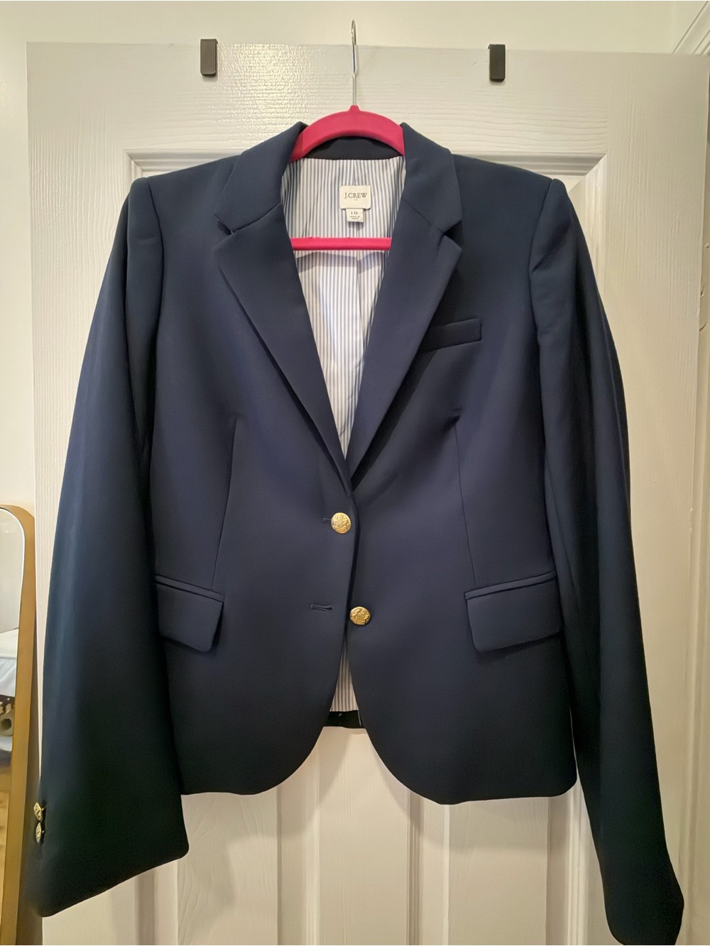 J. Crew Factory Navy Gold-Button Tailored Blazer